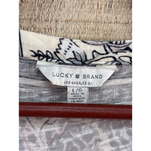 Lucky Brand Womens L/G Floral Print Long Sleeve Top - Picture 2 of 7